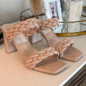 Dolce Vita Braided Strap Beige Heels